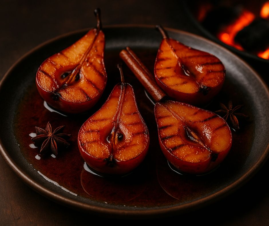 Rooibos-Poached Pears