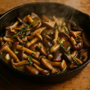 wild mushrooms in a skillet