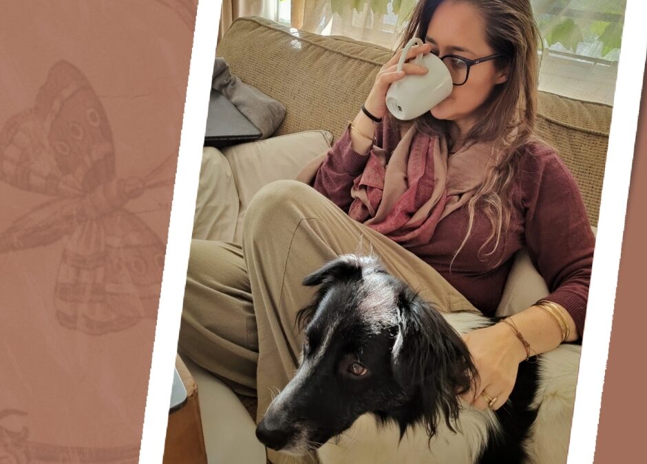 Kate sitting with Bugsy